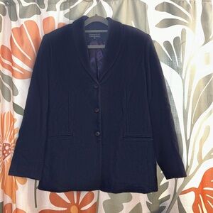 Charter Club Navy Blue Women's Blazer 100% Wool - Vintage